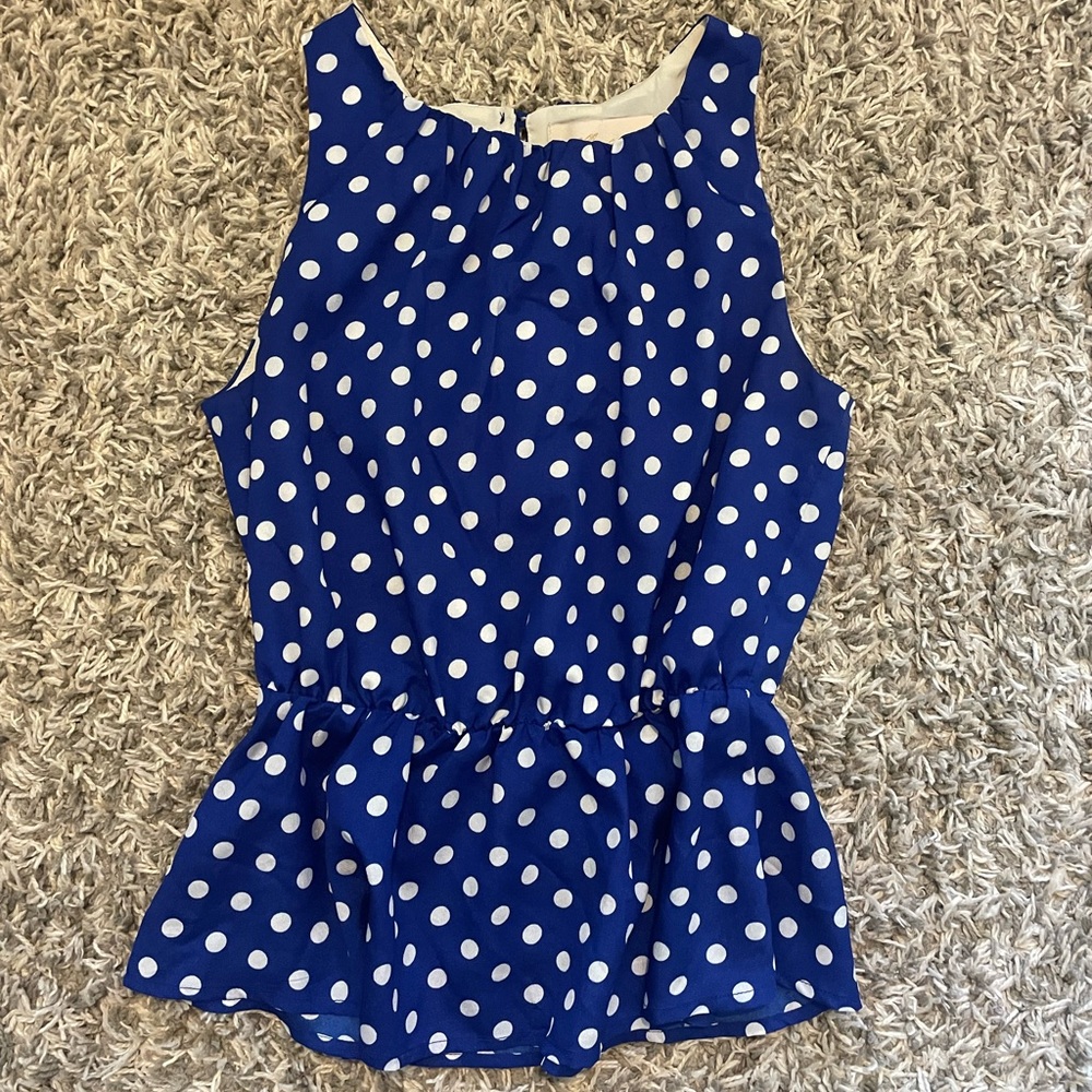 Polka Dot Peplum Top
